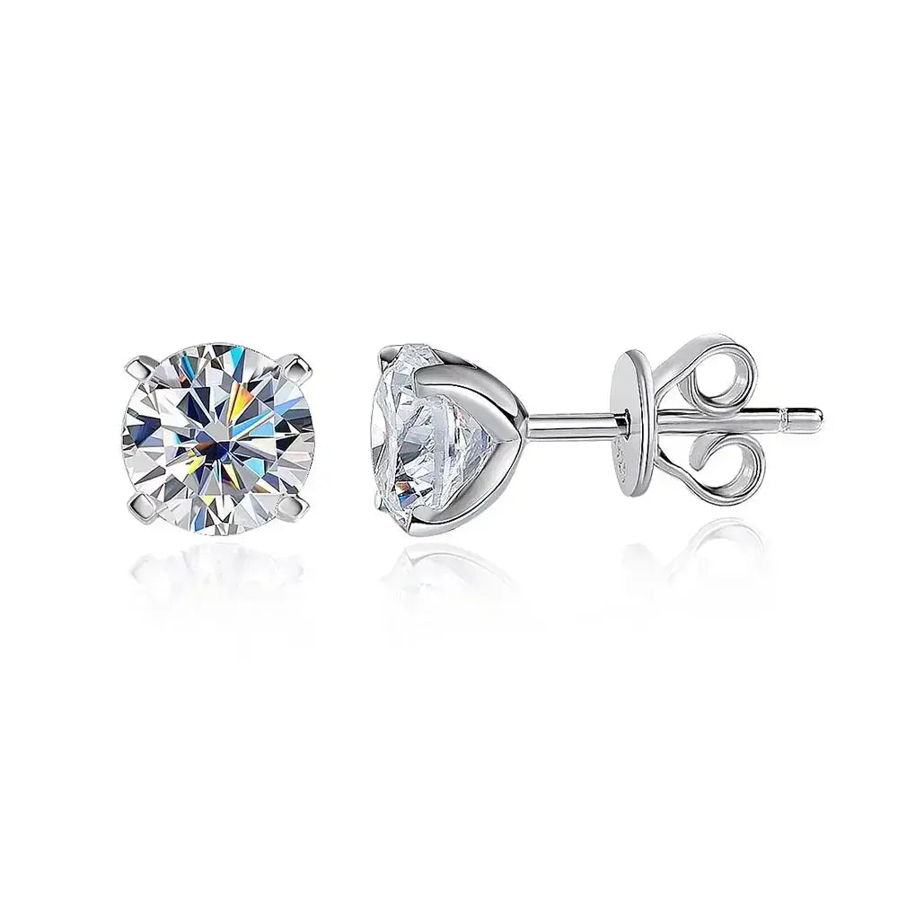 Zethech Pure Radiance Moissanite Stud Earrings in sterling silver