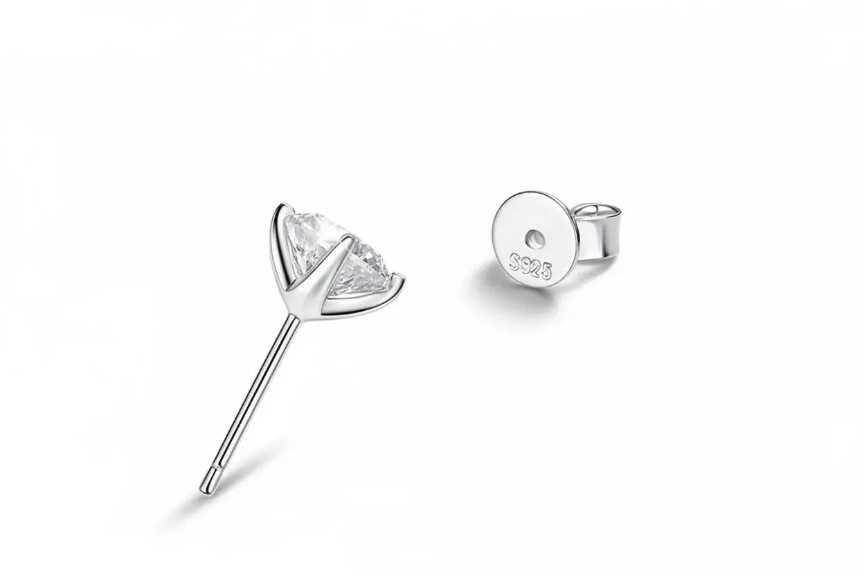 Zethech Moissanite Stud Earrings with four-prong setting