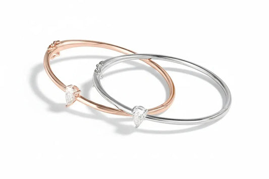 Smyoue 1CT pear-cut certified moissanite bangle for women, solid S925 silver lab diamond bracelet, birthday gift jewelry