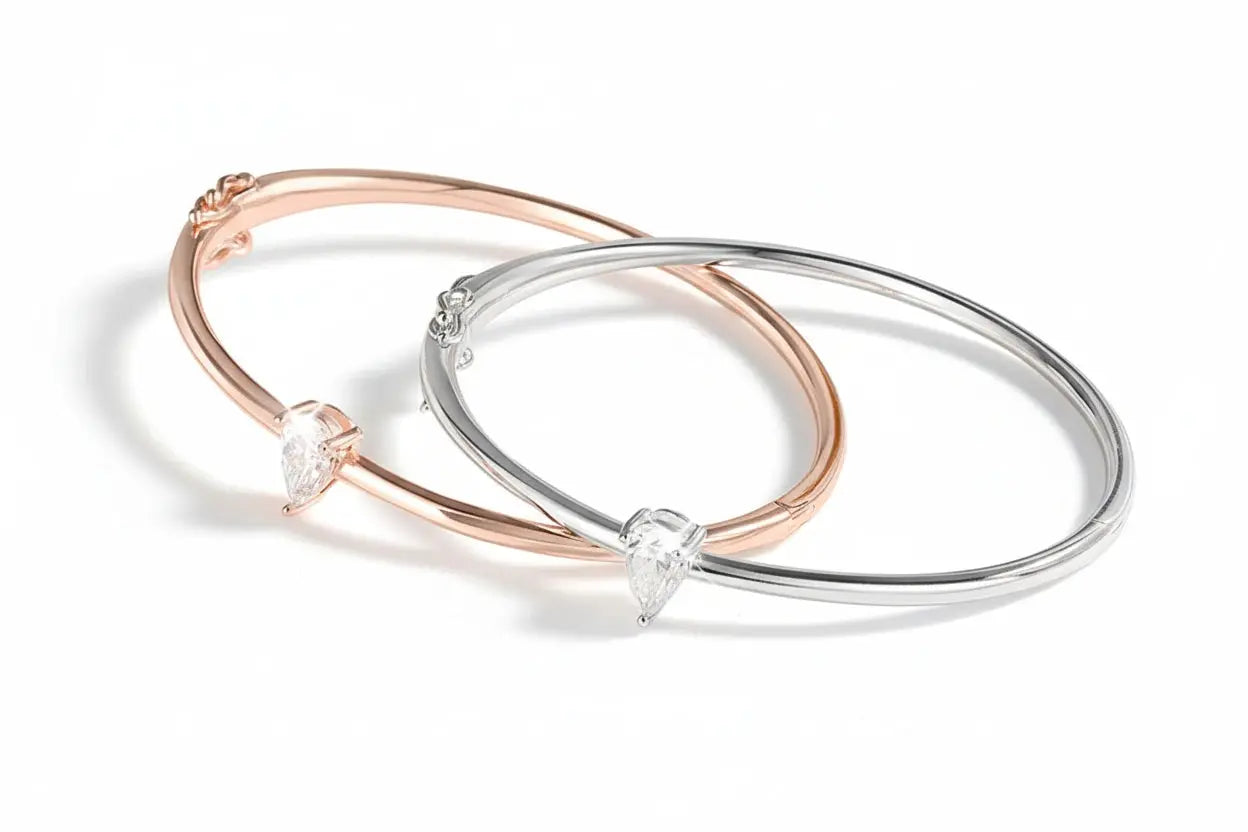 Zethech Pear Solitaire Bangle with 1CT pear-cut certified moissanite