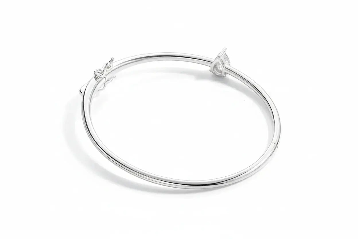 Zethech Pear Solitaire Bangle elegant gift jewelry with pear-cut moissanite