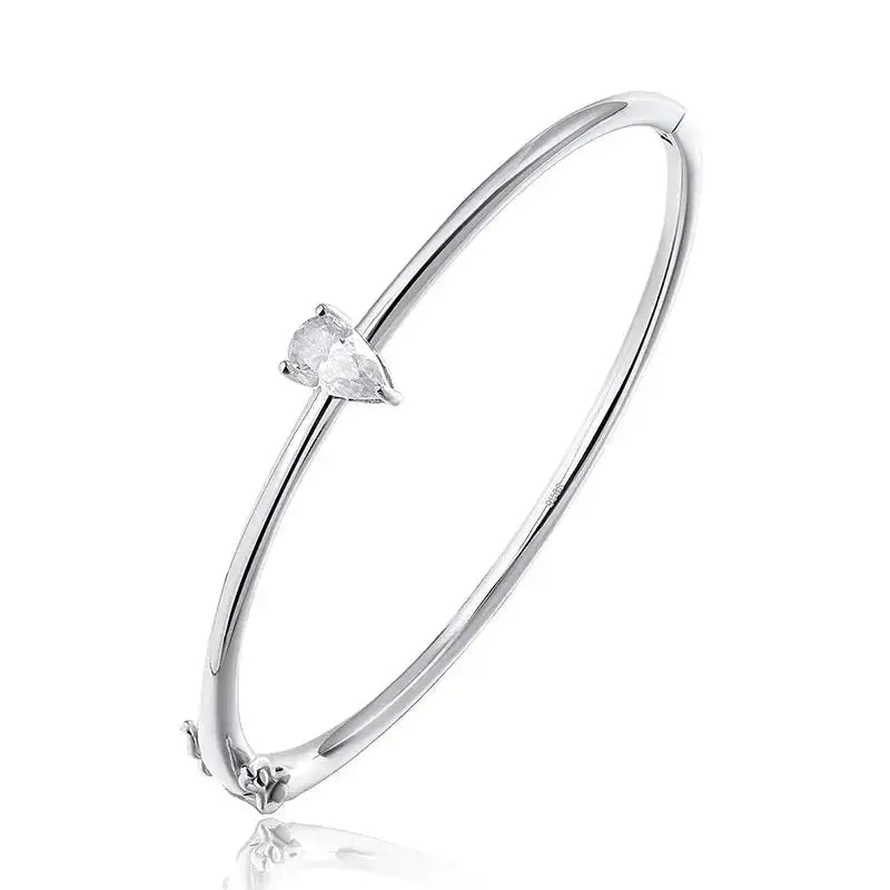 Zethech Pear Solitaire Bangle with 1CT certified moissanite