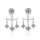 Silver Zethech Luminous Grace 2CTTW Moissanite Drop Earrings with sparkling gemstones and elegant design.