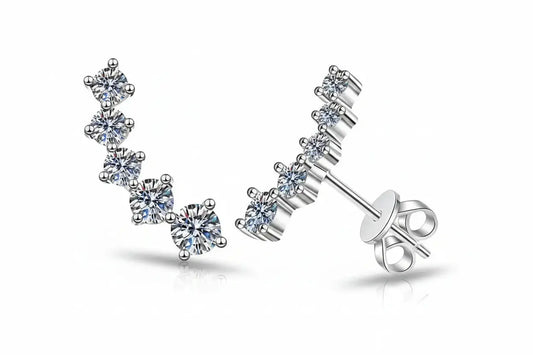 Zethech Gradient Moissanite Stud Earrings with 1.16CTTW stones