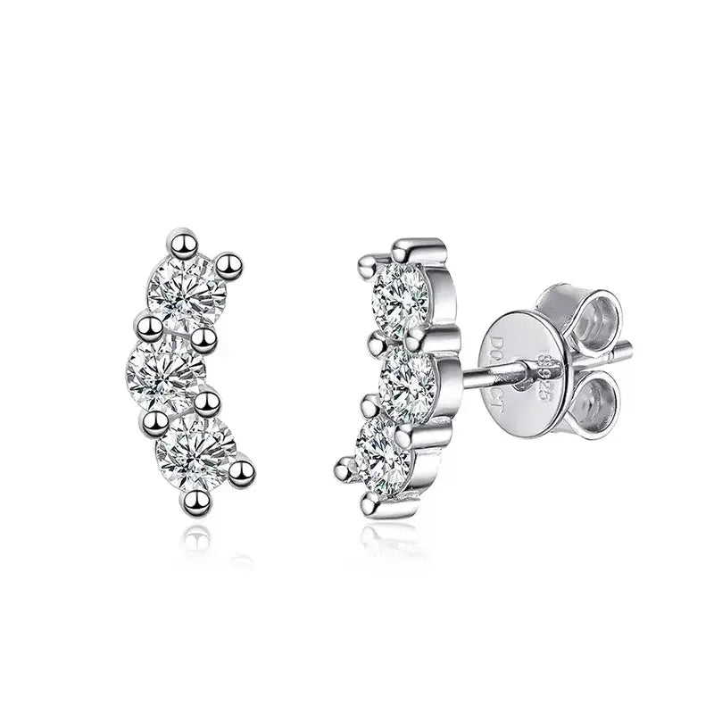 Zethech silver-colored 0.6CTTW Moissanite stud earrings with rhodium plating, perfect for women’s jewelry and special occasions