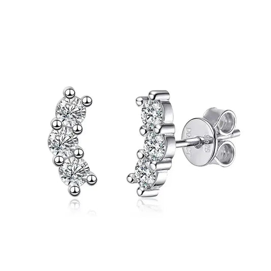 Zethech silver-colored 0.6CTTW Moissanite stud earrings with rhodium plating, perfect for women’s jewelry and special occasions
