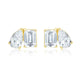 Silver Zethech Teardrop Pear Cut Moissanite Stud Earrings showcasing elegant, sparkling gemstone studs on a plain background.