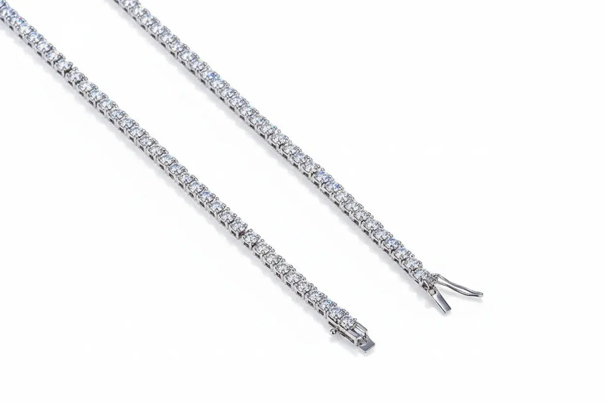 Zethech V-Shape Moissanite Tennis Necklace, statement jewelry product view