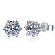 Zethech white gold moissanite stud earrings with 2ct round lab diamonds, sterling silver setting, D-VVS1 clarity, for women.
