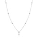 Zethech KNOBSPIN moissanite necklace for women with four-leaf clover pendant in white gold-tone sterling silver, 45cm dainty jewelry.