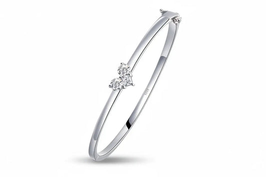 Zethech KNOBSPIN moissanite bangle bracelet in yellow gold color for women, solid S925 silver, GRA certified, elegant jewelry.